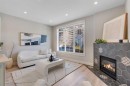 1227 12 Street Sw, Calgary, AB  - Indoor Photo Showing Living Room With Fireplace 