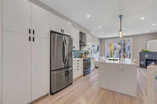 1227 12 Street Sw, Calgary, AB - Indoor Photo Showing Kitchen With Stainless Steel Kitchen With Upgraded Kitchen
