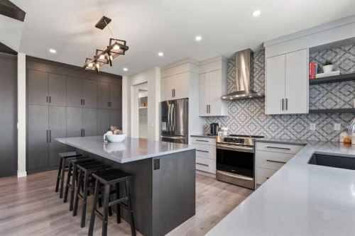 32 Monterra Landing, Rural Rocky View County, AB - Indoor Photo Showing Kitchen With Upgraded Kitchen