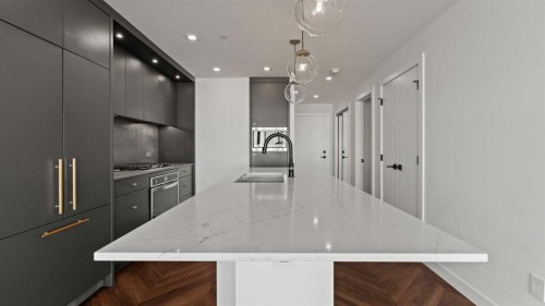 615-8505 Broadcast Avenue Sw, Calgary, AB - Indoor Photo Showing Kitchen With Upgraded Kitchen