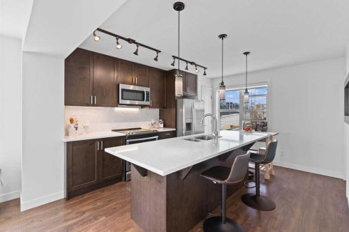 111 Evanscrest Gardens Nw, Calgary, AB - Indoor Photo Showing Kitchen With Stainless Steel Kitchen With Double Sink With Upgraded Kitchen
