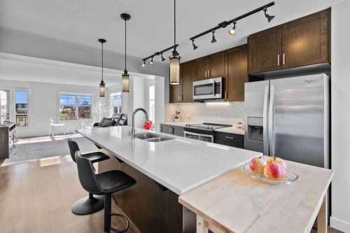 111 Evanscrest Gardens Nw, Calgary, AB - Indoor Photo Showing Kitchen With Stainless Steel Kitchen With Double Sink With Upgraded Kitchen
