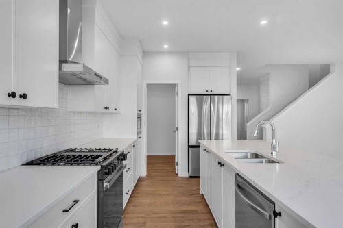50 Setonstone Manor Se, Calgary, AB - Indoor Photo Showing Kitchen With Double Sink With Upgraded Kitchen