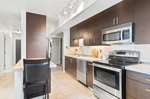 302-2602 14A Street Sw, Calgary, AB - Indoor Photo Showing Kitchen With Stainless Steel Kitchen