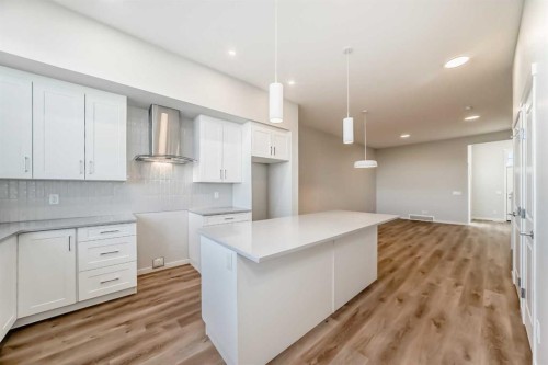 1058 Sawgrass Link Nw, Airdrie, AB - Indoor Photo Showing Kitchen With Upgraded Kitchen