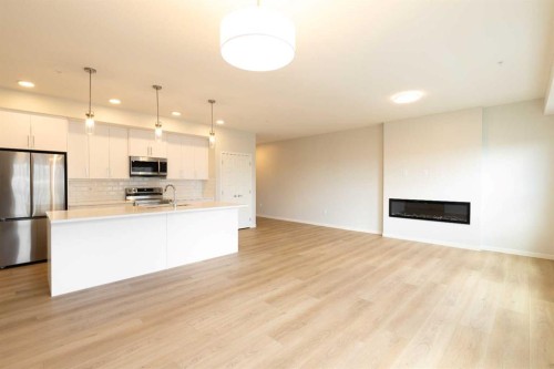 5403-20295 Seton Way Se, Calgary, AB - Indoor Photo Showing Kitchen With Stainless Steel Kitchen With Upgraded Kitchen