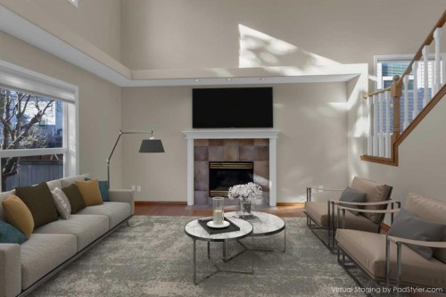 202 Citadel Circle Nw, Calgary, AB - Indoor Photo Showing Living Room With Fireplace