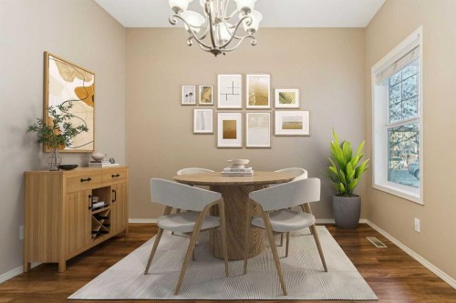 34 Kingsland Close, Airdrie, AB - Indoor Photo Showing Dining Room