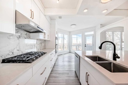 50 Hampstead Terrace Nw, Calgary, AB - Indoor Photo Showing Kitchen With Double Sink With Upgraded Kitchen