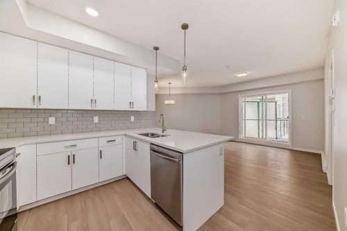 2206-33 Carringham Gate Nw, Calgary, AB - Indoor Photo Showing Kitchen With Double Sink