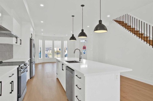 2514 16A Street Se, Calgary, AB - Indoor Photo Showing Kitchen With Double Sink With Upgraded Kitchen