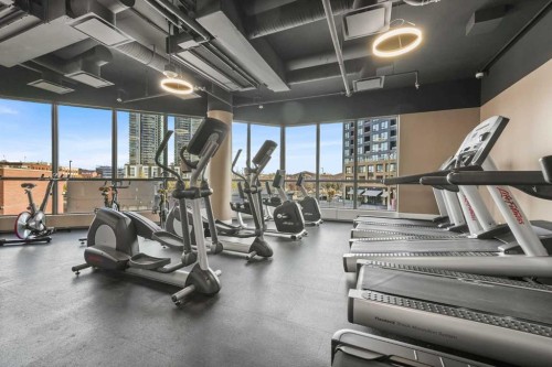 1102-220 12 Avenue Se, Calgary, AB - Indoor Photo Showing Gym Room