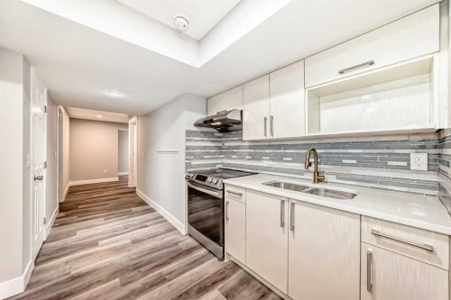 24 Copperfield Manor Se, Calgary, AB - Indoor Photo Showing Kitchen With Double Sink