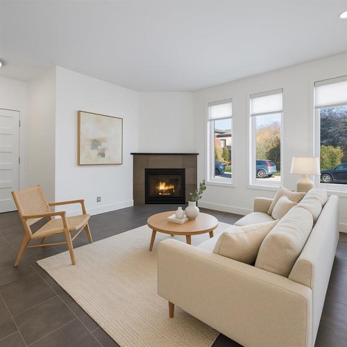 2013 24A Street Sw, Calgary, AB - Indoor Photo Showing Living Room With Fireplace