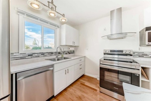 35 Ray Avenue, Red Deer, AB - Indoor Photo Showing Kitchen With Double Sink