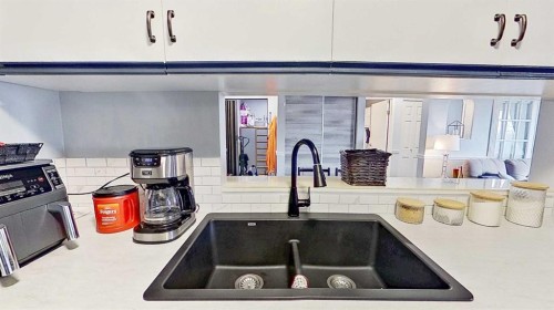406-11 Dover Point Se, Calgary, AB - Indoor Photo Showing Kitchen With Double Sink