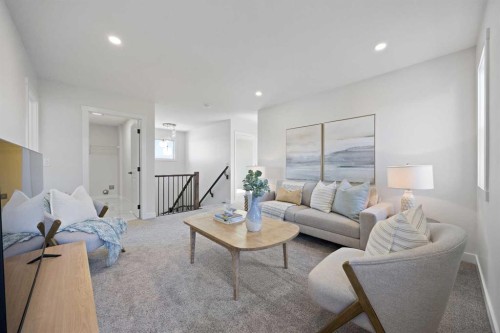 1398 Bayview Crescent Sw, Airdrie, AB - Indoor Photo Showing Living Room
