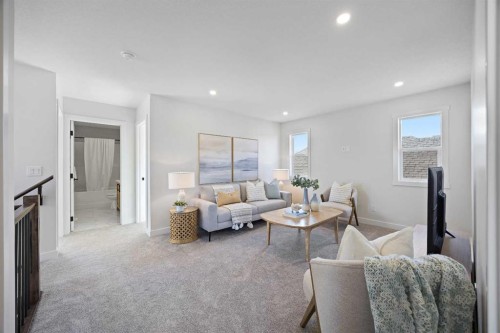 1398 Bayview Crescent Sw, Airdrie, AB - Indoor Photo Showing Living Room