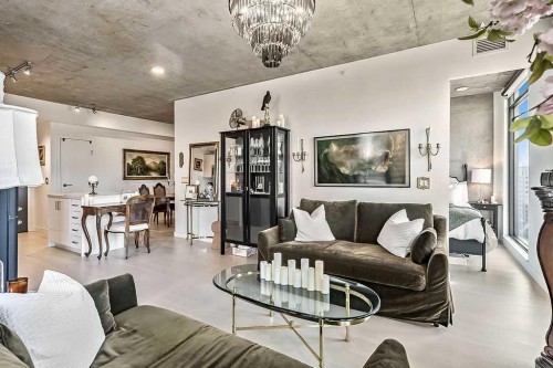 903-1010 6 Street Sw, Calgary, AB - Indoor Photo Showing Living Room