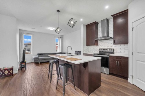 165 Hotchkiss Way Se, Calgary, AB - Indoor Photo Showing Kitchen With Double Sink With Upgraded Kitchen