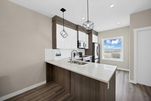 612 Red Sky Villas Ne, Calgary, AB - Indoor Photo Showing Kitchen With Double Sink