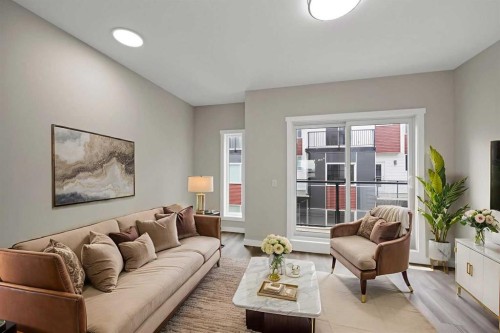 612 Red Sky Villas Ne, Calgary, AB - Indoor Photo Showing Living Room