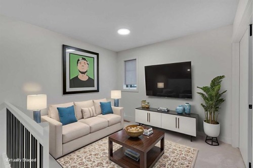 941 Cobblemore Common Sw, Airdrie, AB - Indoor Photo Showing Living Room