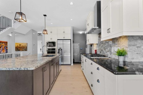 103 Masters Rise Se, Calgary, AB - Indoor Photo Showing Kitchen With Upgraded Kitchen