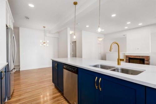4341 Seton Drive Se, Calgary, AB - Indoor Photo Showing Kitchen With Stainless Steel Kitchen With Double Sink With Upgraded Kitchen