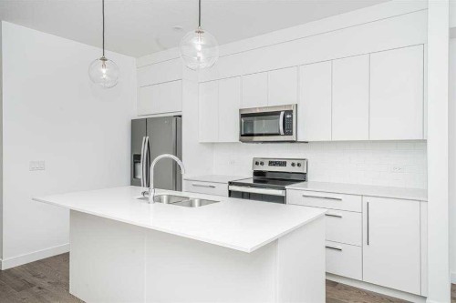 1305-60 Skyview Ranch Road Ne, Calgary, AB - Indoor Photo Showing Kitchen With Stainless Steel Kitchen With Double Sink With Upgraded Kitchen