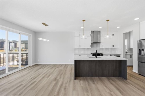 132 Lewiston Drive Ne, Calgary, AB - Indoor Photo Showing Kitchen With Upgraded Kitchen