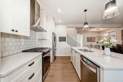 26 Lavender Drive Se, Calgary, AB - Indoor Photo Showing Kitchen With Double Sink With Upgraded Kitchen