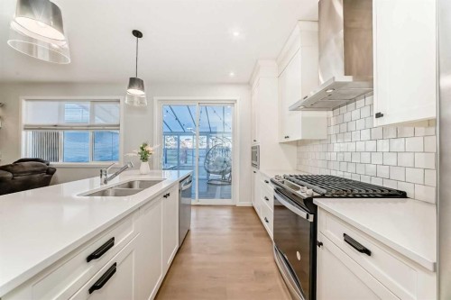 26 Lavender Drive Se, Calgary, AB - Indoor Photo Showing Kitchen With Double Sink With Upgraded Kitchen