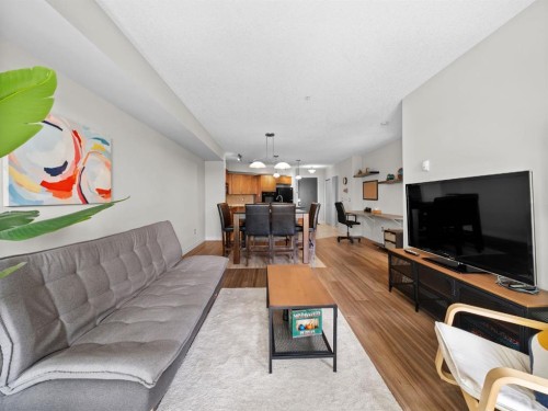 311-3101 34 Avenue Nw, Calgary, AB - Indoor Photo Showing Living Room