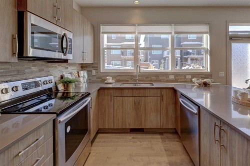 66 Evanscrest Terrace Nw, Calgary, AB - Indoor Photo Showing Kitchen With Double Sink
