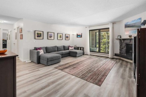 3201-4001C 49 Street Nw, Calgary, AB - Indoor Photo Showing Living Room With Fireplace