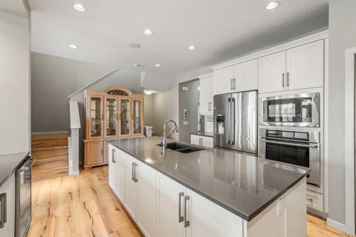 220 Auburn Meadows Crescent Se, Calgary, AB - Indoor Photo Showing Kitchen With Double Sink With Upgraded Kitchen