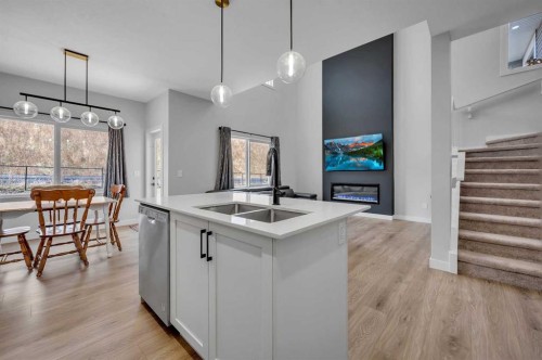 3021 Key Drive Sw, Airdrie, AB - Indoor Photo Showing Kitchen With Double Sink