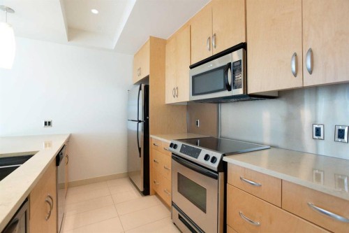 1006-530 12 Avenue Sw, Calgary, AB - Indoor Photo Showing Kitchen With Stainless Steel Kitchen With Double Sink