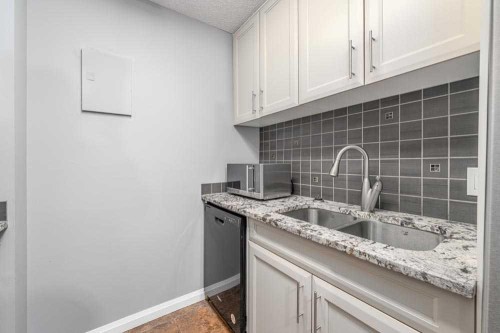 1709-4944 Dalton Drive Nw, Calgary, AB - Indoor Photo Showing Kitchen With Double Sink