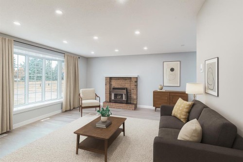 24 Rundleson Way Ne, Calgary, AB - Indoor Photo Showing Living Room With Fireplace