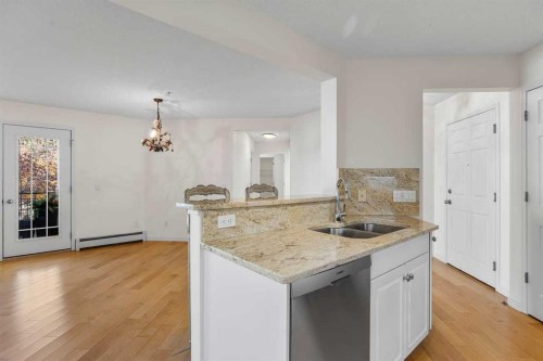 206-2144 Paliswood Road Sw, Calgary, AB - Indoor Photo Showing Kitchen With Double Sink