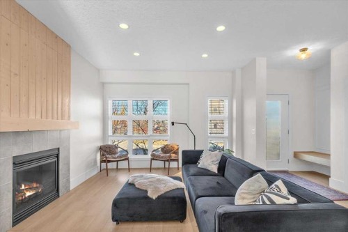 67 Walden Road, Calgary, AB - Indoor Photo Showing Living Room With Fireplace