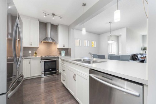 64 Copperpond Park Se, Calgary, AB - Indoor Photo Showing Kitchen With Stainless Steel Kitchen With Double Sink With Upgraded Kitchen