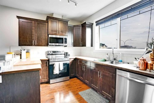 116 Skyview Ranch Road Ne, Calgary, AB - Indoor Photo Showing Kitchen With Double Sink