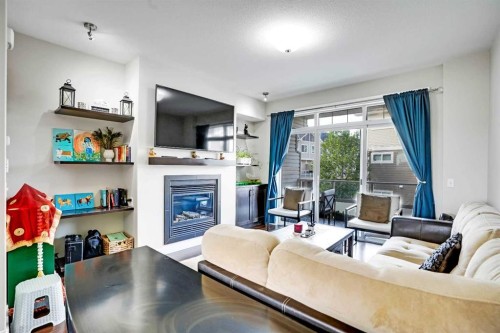 116 Skyview Ranch Road Ne, Calgary, AB - Indoor Photo Showing Living Room With Fireplace