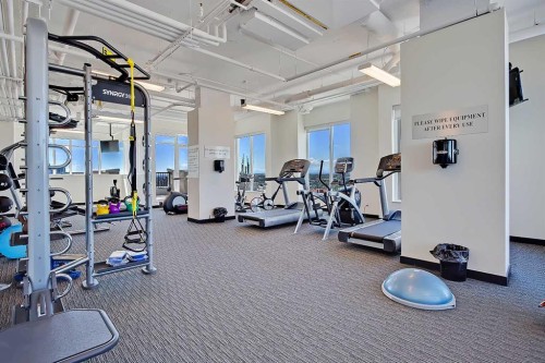 3404-930 6 Avenue Sw, Calgary, AB - Indoor Photo Showing Gym Room
