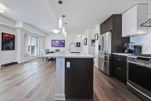 3404-930 6 Avenue Sw, Calgary, AB - Indoor Photo Showing Kitchen With Stainless Steel Kitchen With Upgraded Kitchen