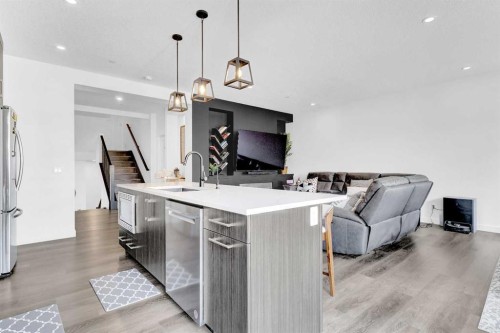 264 Lucas Way Nw, Calgary, AB - Indoor Photo Showing Kitchen With Upgraded Kitchen