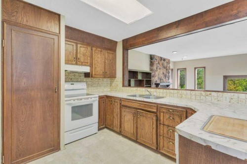 516 Poplar Avenue, Trochu, AB - Indoor Photo Showing Kitchen With Double Sink